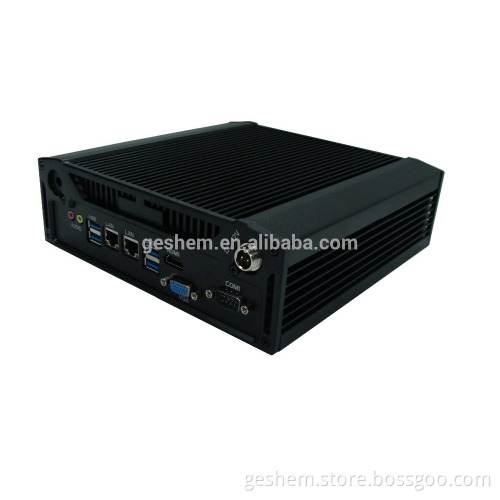 Geshem aliuminum box PC-GS5067H ubuntu Industrial pc type 12v5A mini pc i7 with 4gb ram 2 ethernet mini pc